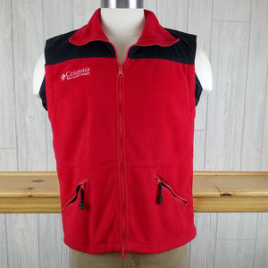 ❤💋Columbia Titanium Red Fleece Vest, Men's Small